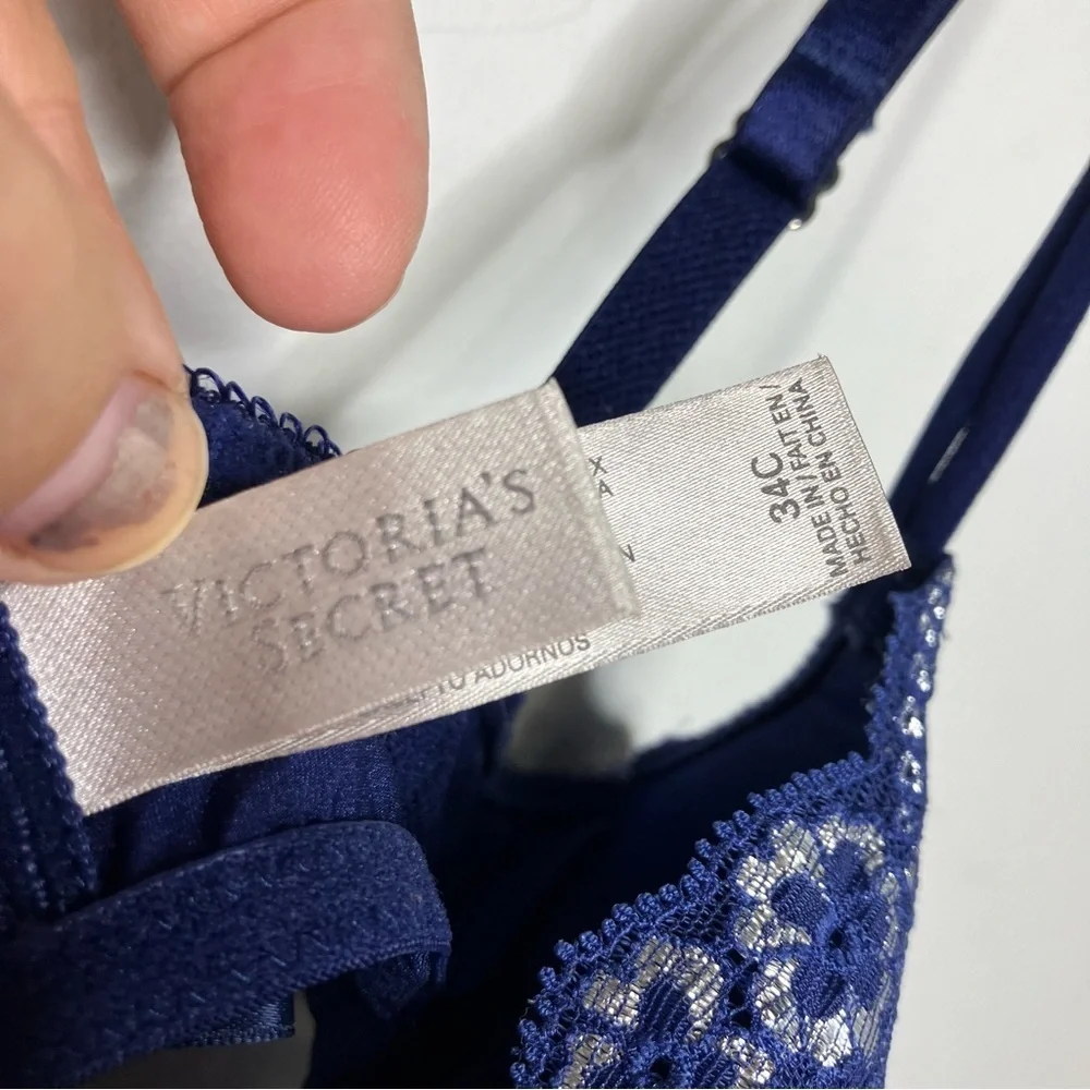 Victoria’s Secret‎ blue lace lingerie underwire size 34C